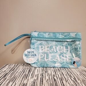 Swim Suit Sack with Touchscreen Compatible Zipper Compartment 9in x 12in